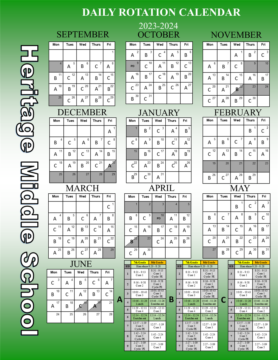 Rotation Calendar